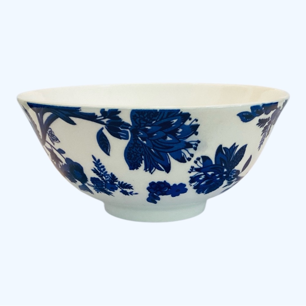 Royal Norfolk Blue Floral Stoneware Soup or Cereal Bowl – 6”